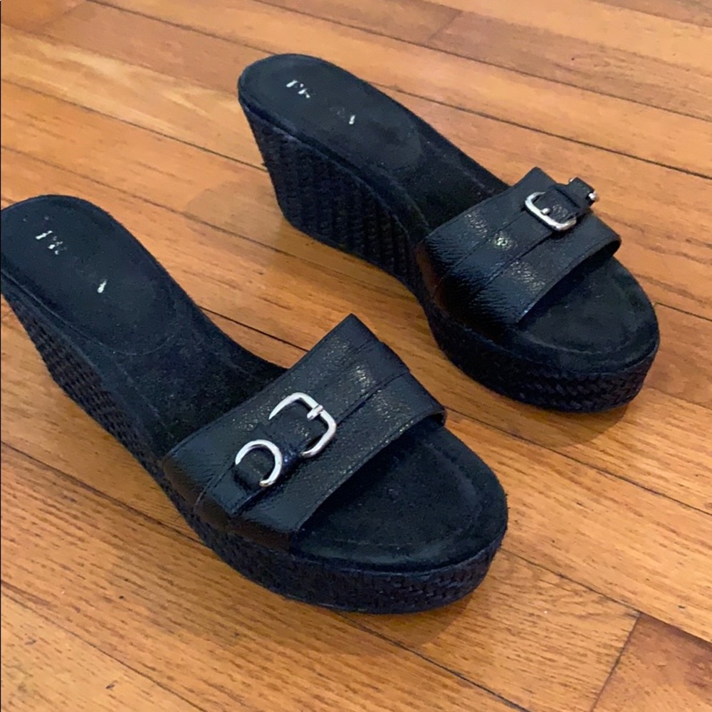 Authentic Prada wedge sandals